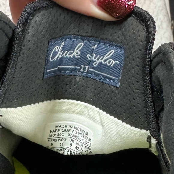 BLING Converse Chuck Taylor Custom Low Top Sneakers Womens 11 Black Pearl Event - Picture 2 of 9